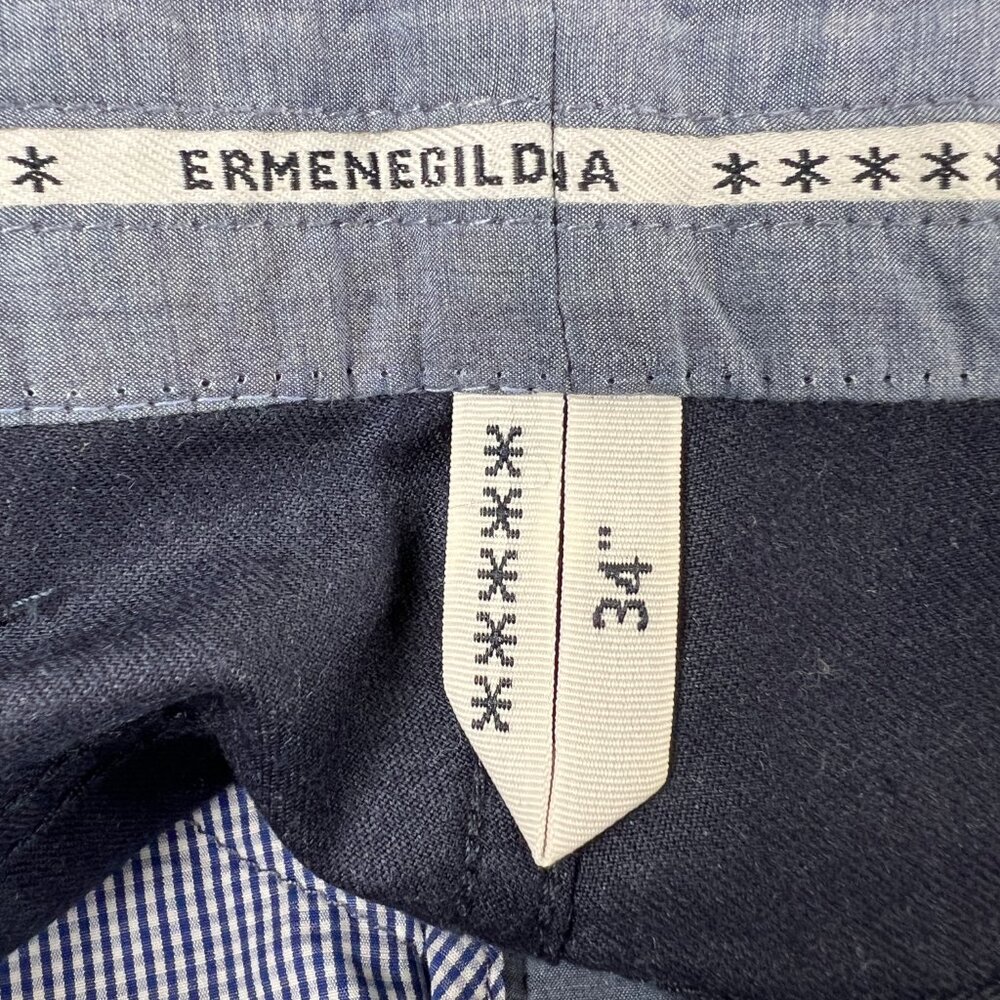 Ermenegildo Zegna 100% Wool Trousers Straight Leg Pants Designer Preppy Luxury - Picture 6 of 16
